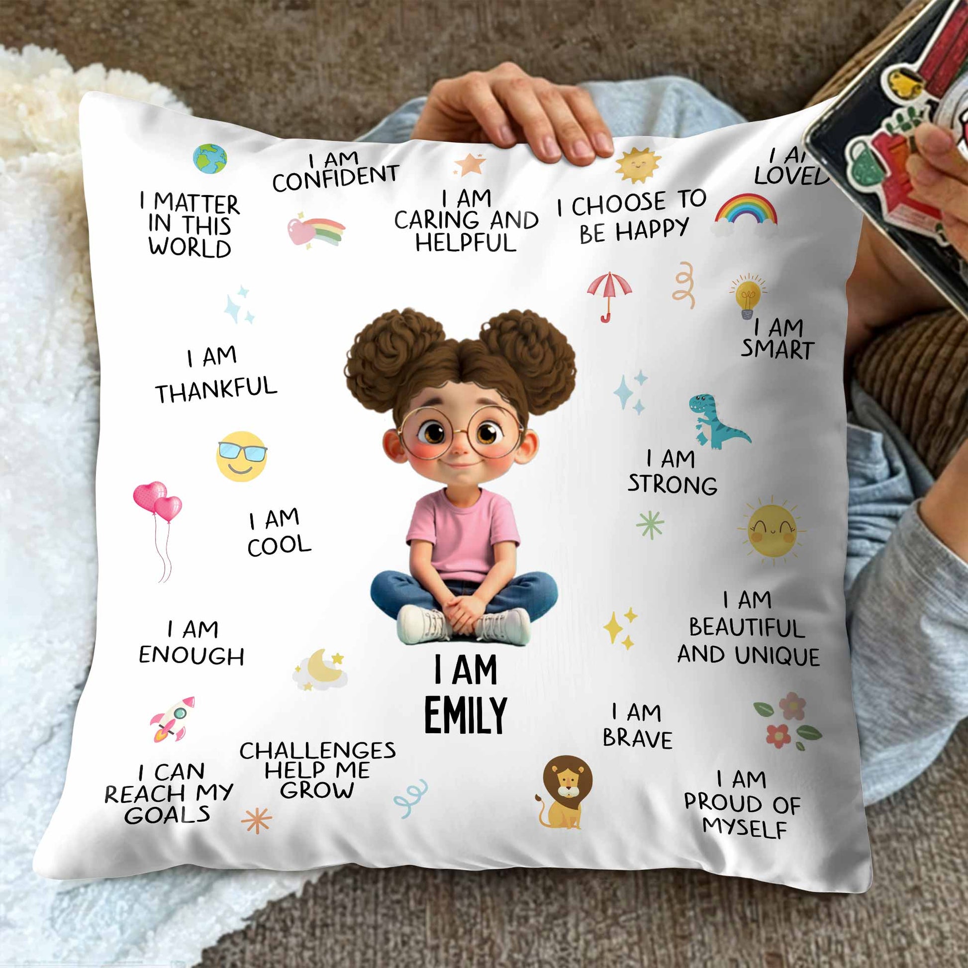 I Am Confident, I Choose To Be Happy, Encouraging Positive Thoughts Pillow