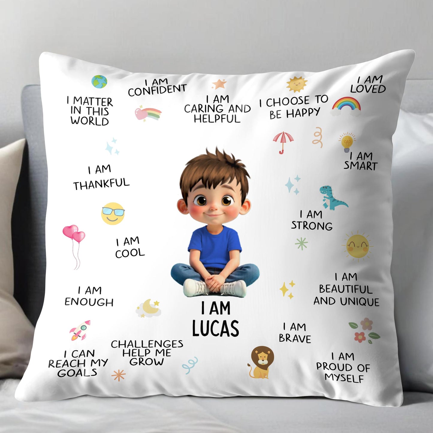 I Am Confident, I Choose To Be Happy, Encouraging Positive Thoughts Pillow