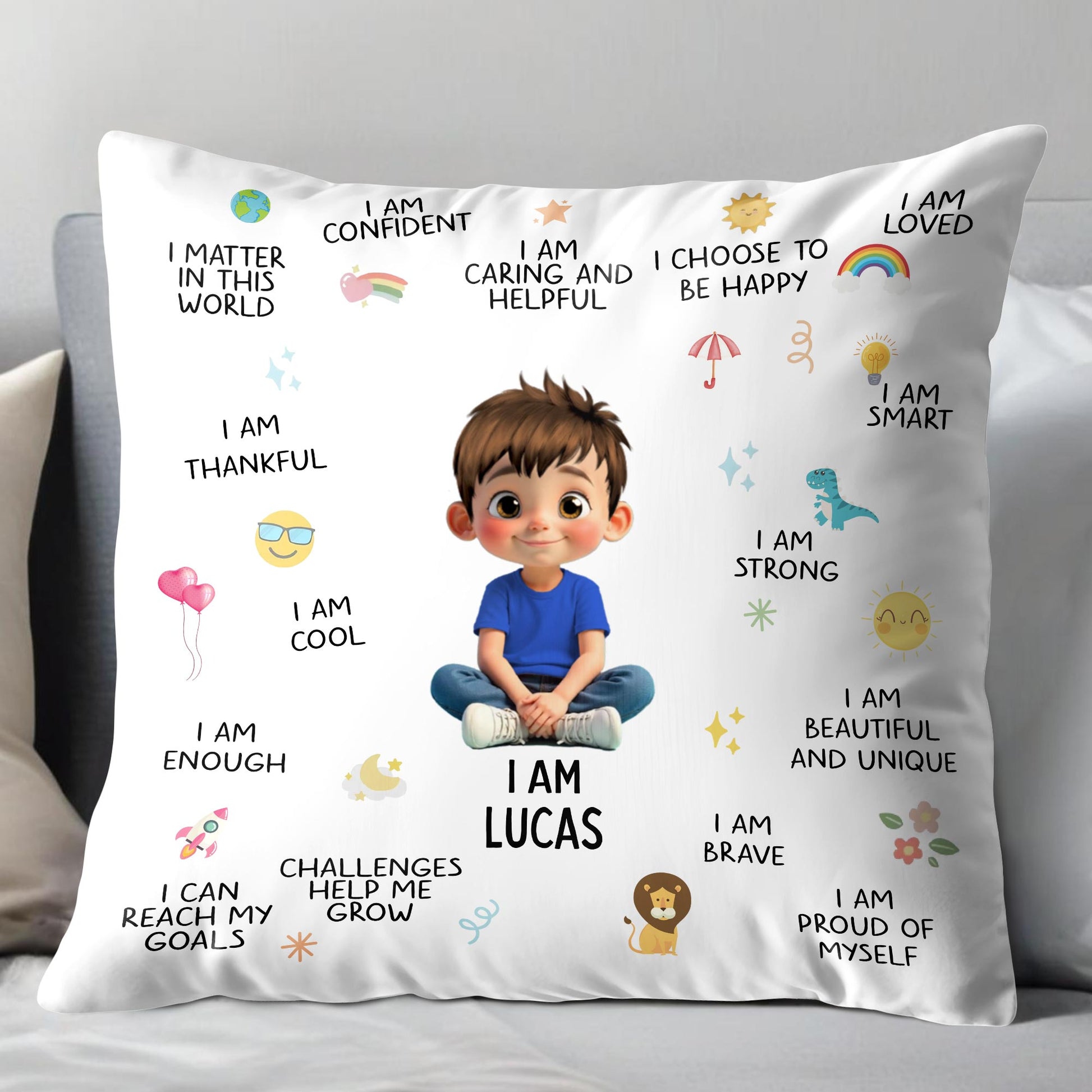 I Am Confident, I Choose To Be Happy, Encouraging Positive Thoughts Pillow