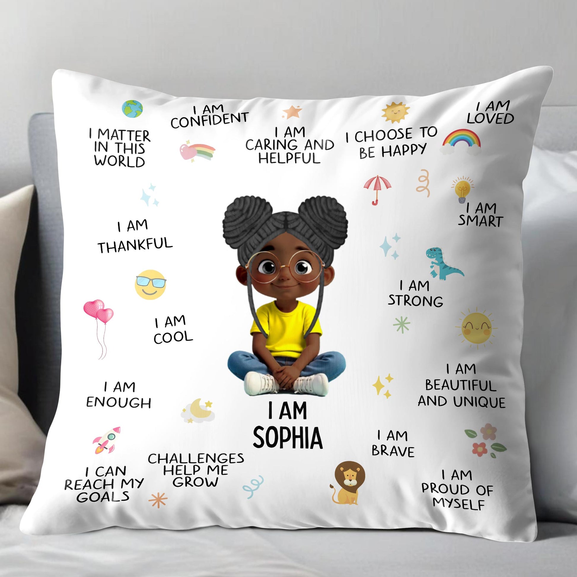 I Am Confident, I Choose To Be Happy, Encouraging Positive Thoughts Pillow