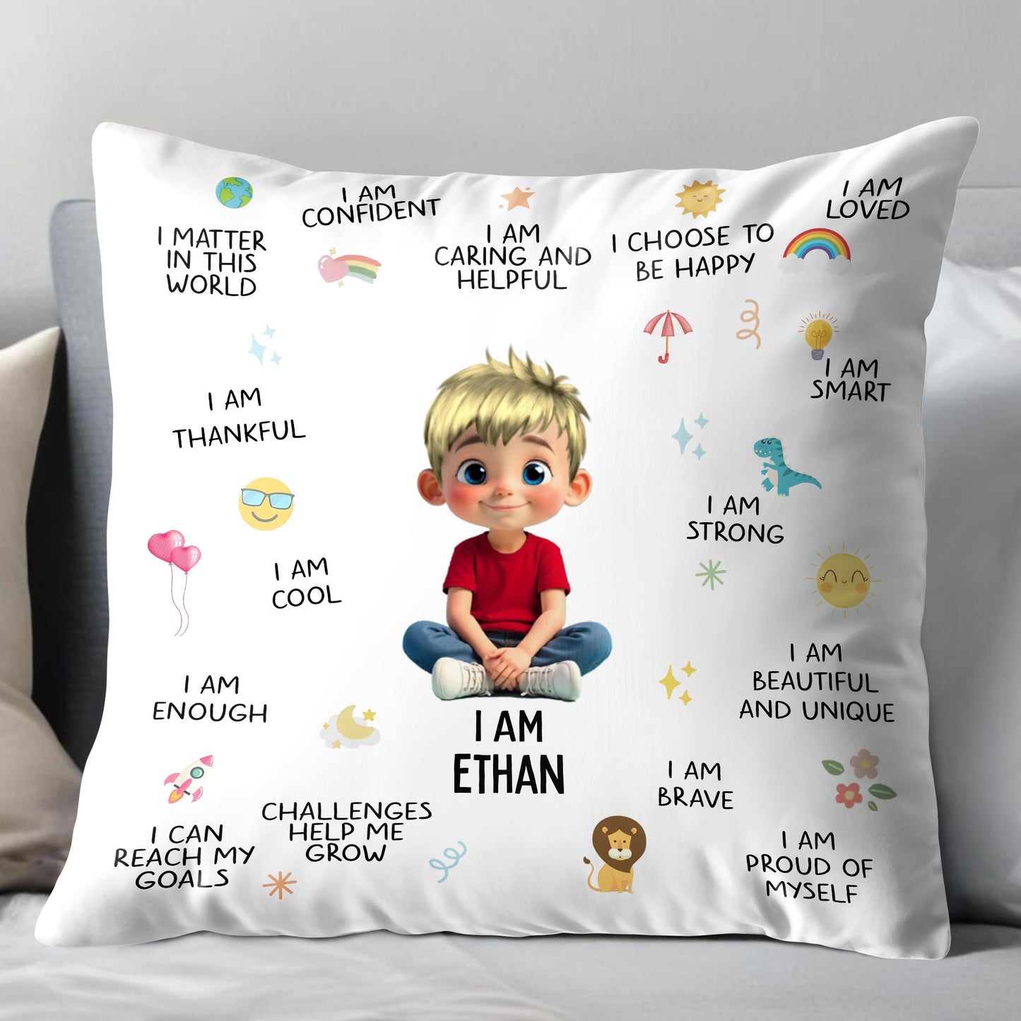 I Am Confident, I Choose To Be Happy, Encouraging Positive Thoughts Pillow