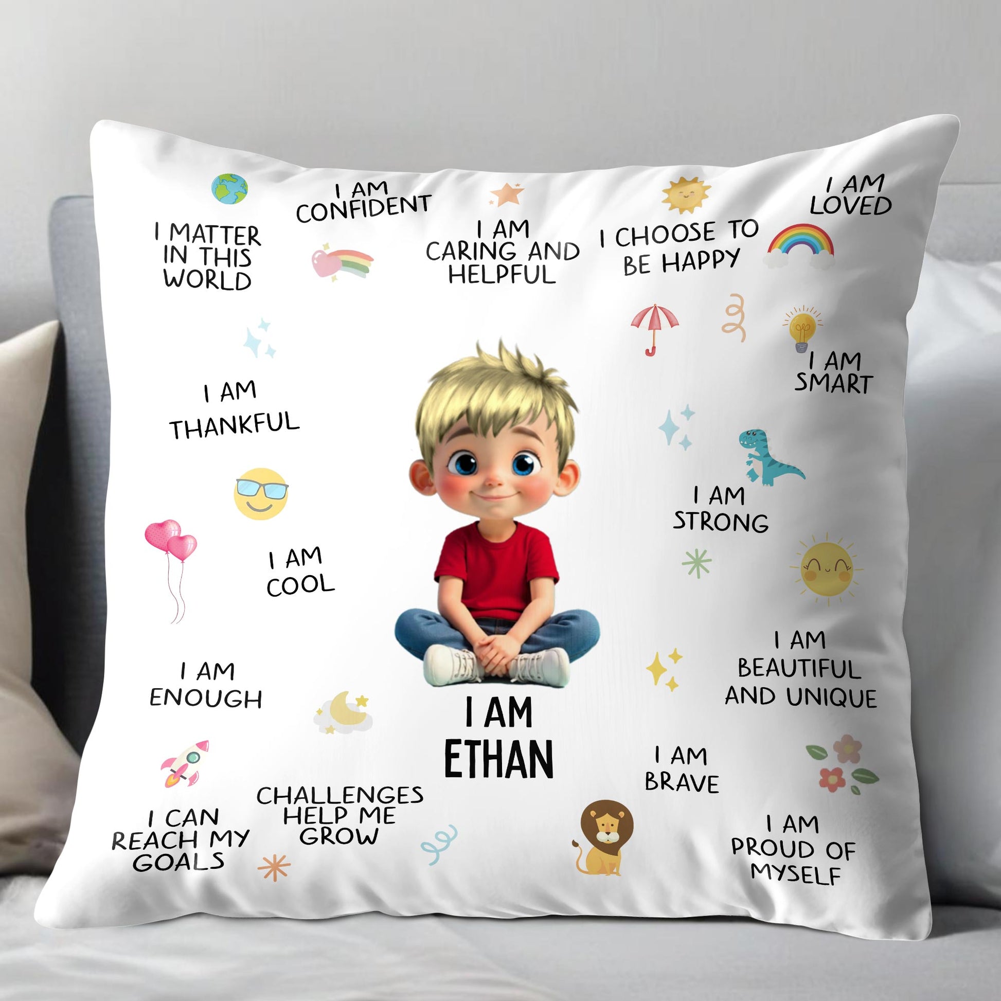 I Am Confident, I Choose To Be Happy, Encouraging Positive Thoughts Pillow