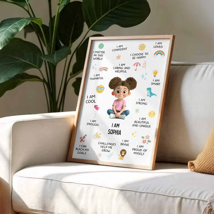 I Am Confident, Brave, And Beautiful Custom Poster - Personalized Custom Vertical Poster - KID324_VPOS