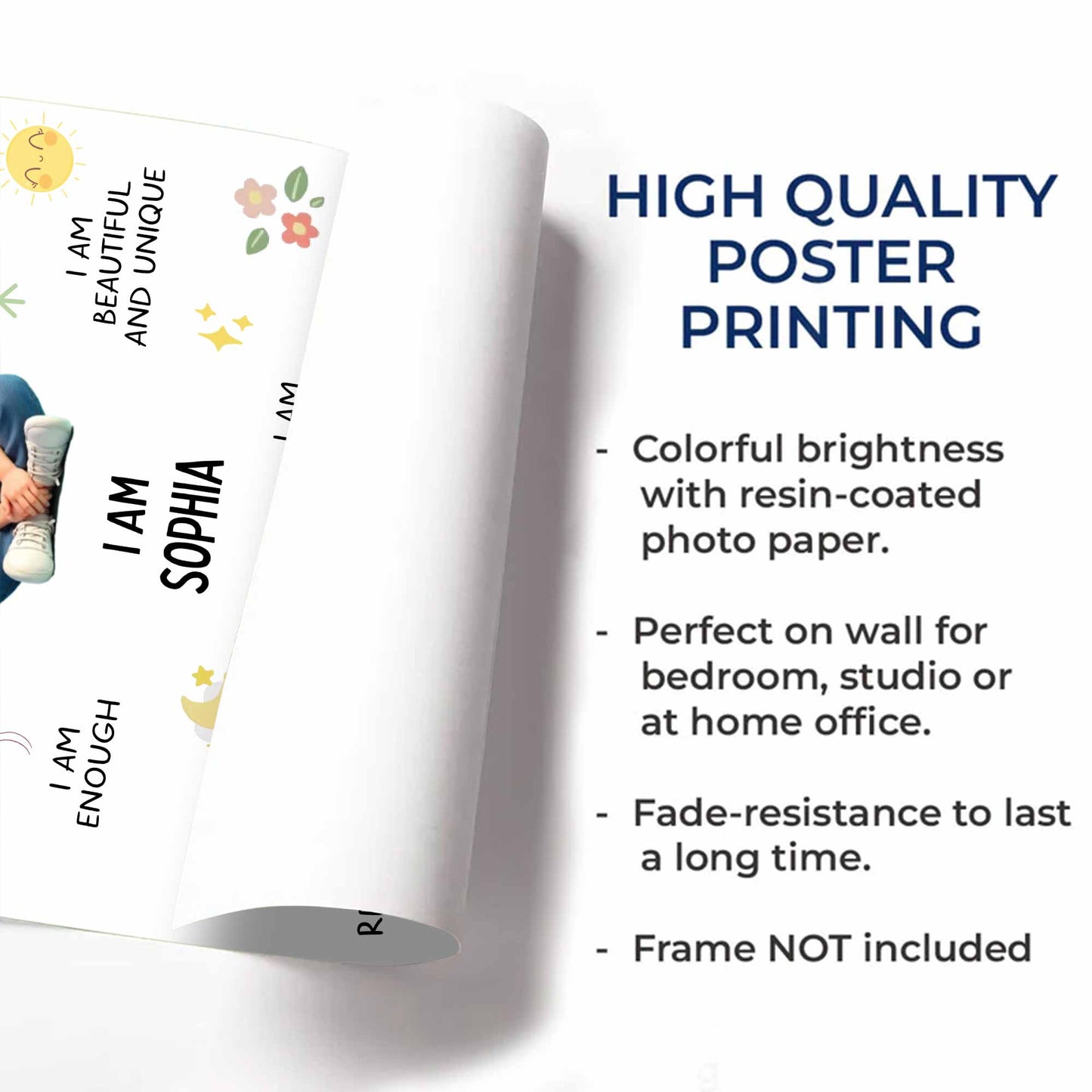 I Am Confident, Brave, And Beautiful Custom Poster - Personalized Custom Vertical Poster - KID324_VPOS