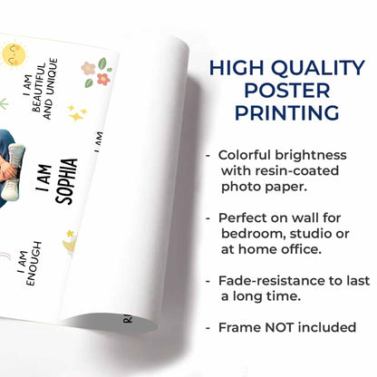 I Am Confident, Brave, And Beautiful Custom Poster - Personalized Custom Vertical Poster - KID324_VPOS