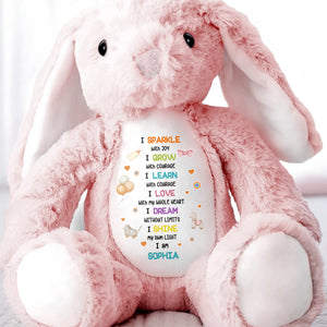 I Sparkle With Joy, Hearts And Balloons Stuffed Bunny