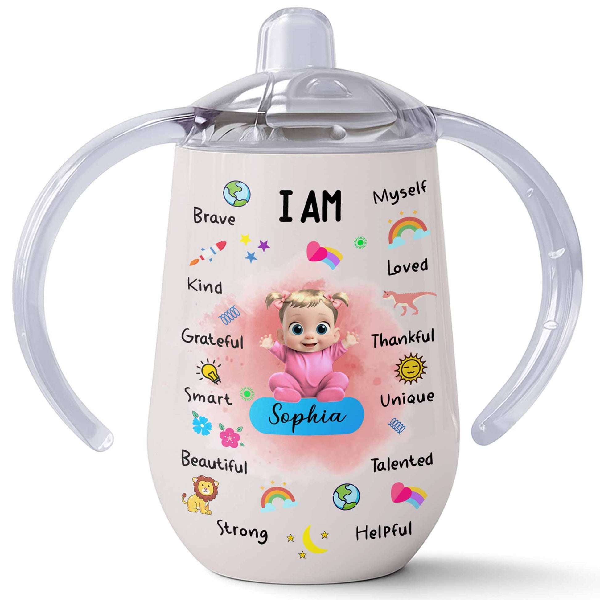 I Am Brave, Kind, Grateful, Custom Doll And Rainbow Design