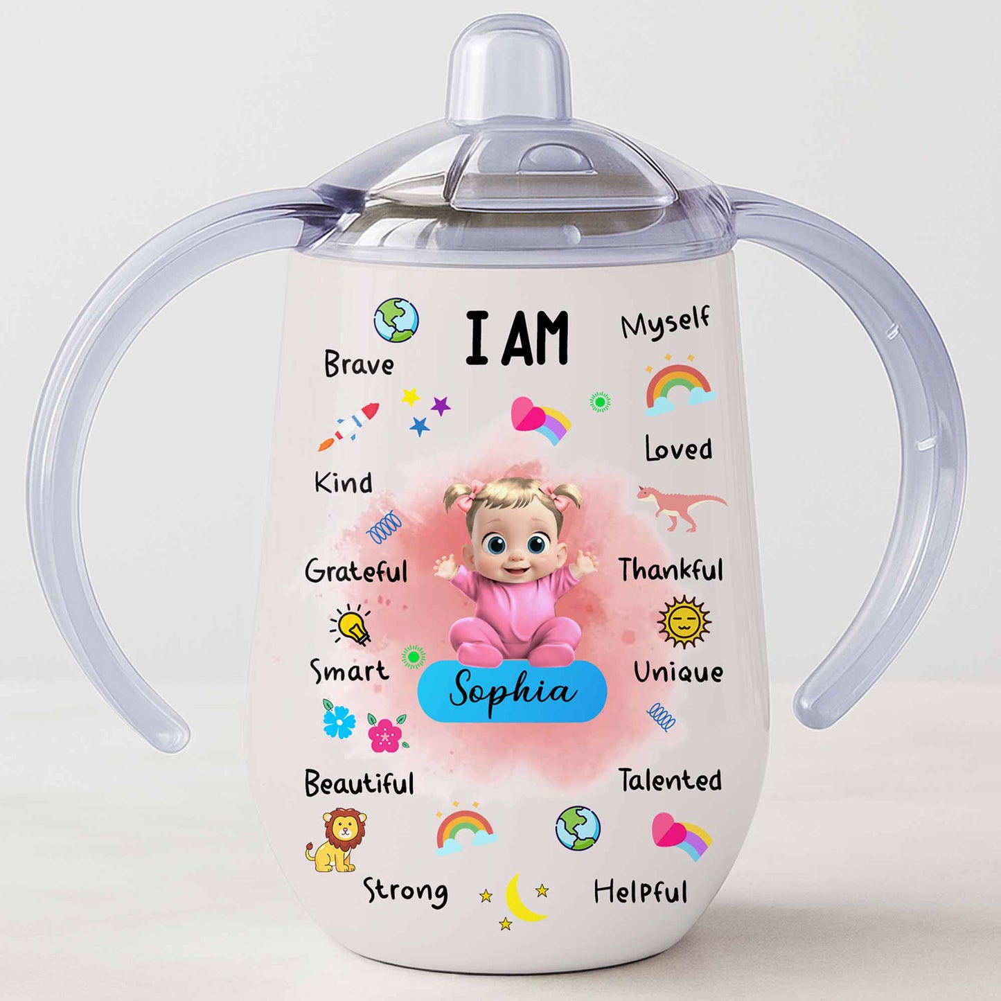 I Am Brave, Kind, Grateful, Custom Doll And Rainbow Design