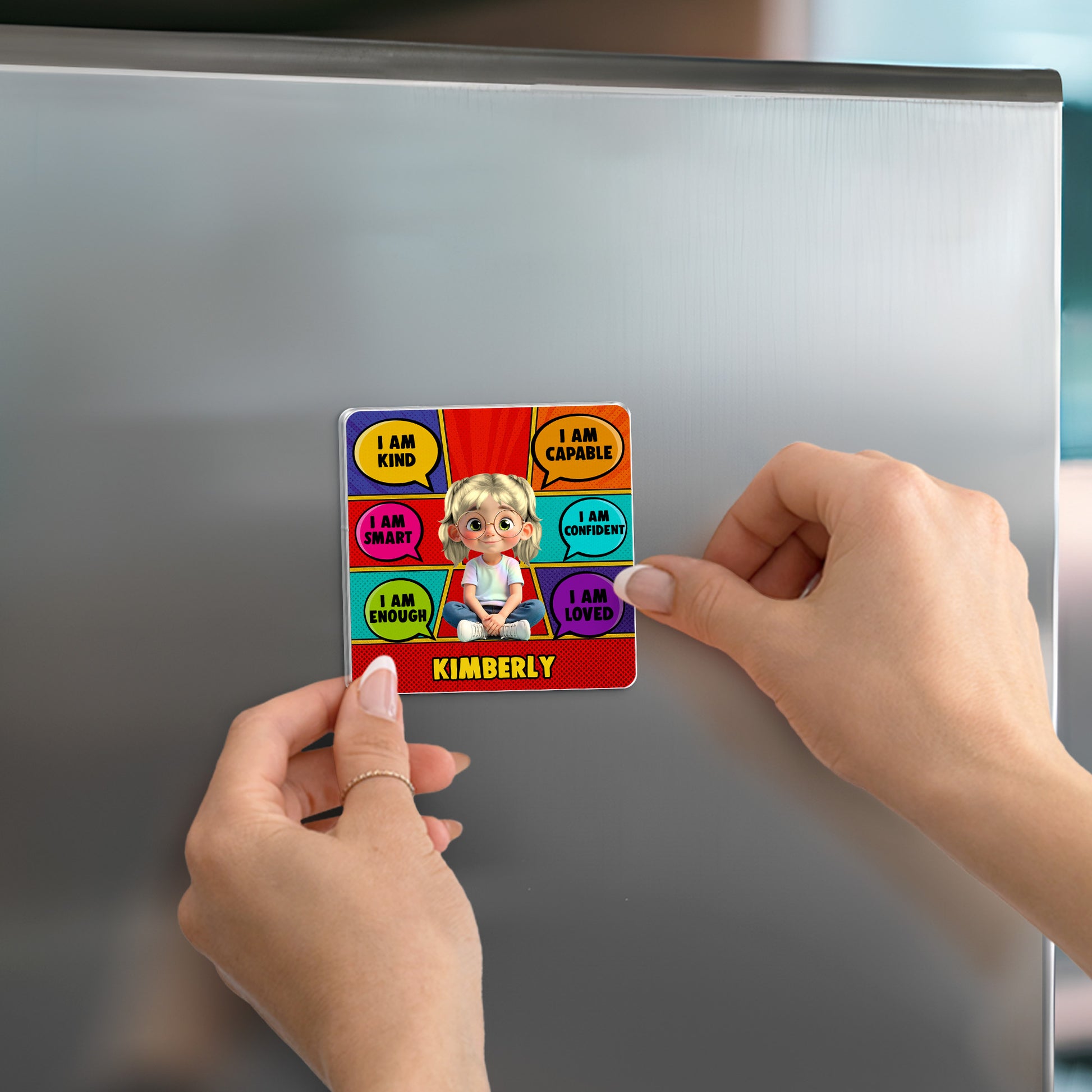 I Am Kind, I Am Loved, Cartoon Girl Positive Affirmations