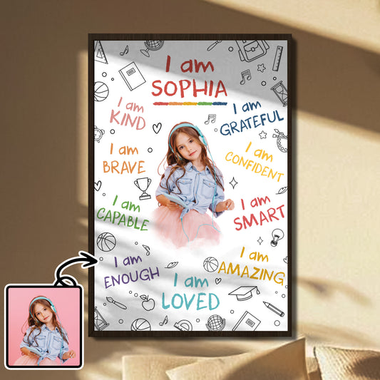 I Am Kind, Brave, Capable And Loved - Personalized Custom Vertical Poster - KID336_VPOS