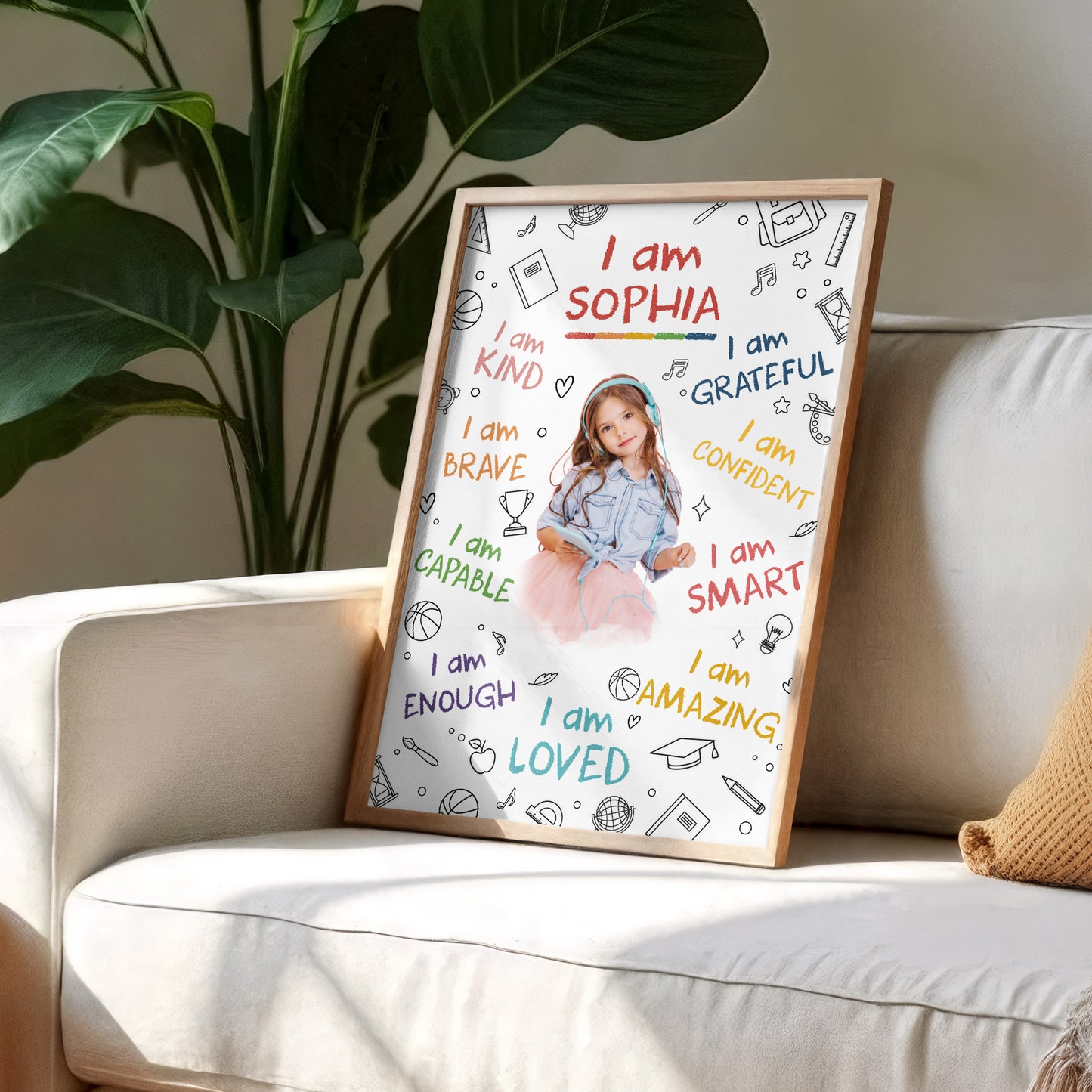 I Am Kind, Brave, Capable And Loved - Personalized Custom Vertical Poster - KID336_VPOS