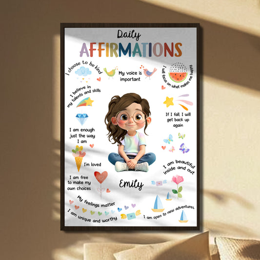 Daily Affirmations, Belief In Talents And Skills - Personalized Custom Vertical Poster - KID340_VPOS