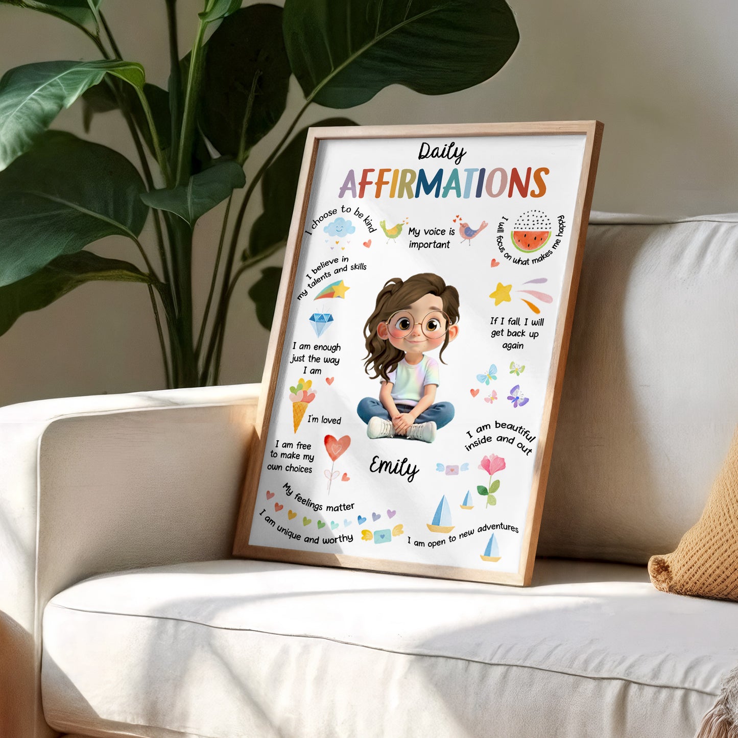 Daily Affirmations, Belief In Talents And Skills - Personalized Custom Vertical Poster - KID340_VPOS