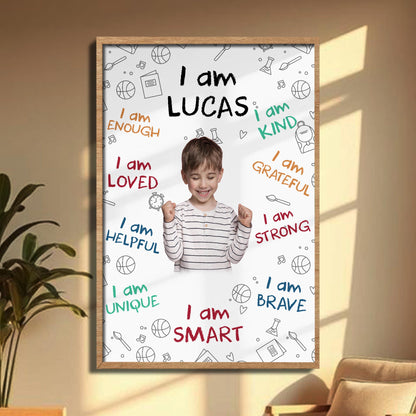 I Am Loved, Encouraging Words Poster For Young Girls - Personalized Custom Vertical Poster - KID341_VPOS