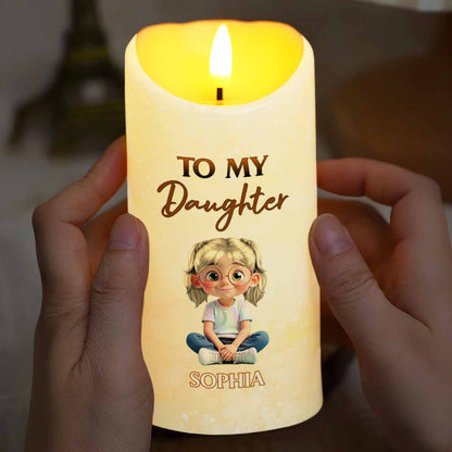 Whenever You Feel Overwhelmed, Remember Whose Daughter You Are - Personalized Custom LED Candle - KID351_LECA