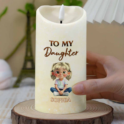 Whenever You Feel Overwhelmed, Remember Whose Daughter You Are - Personalized Custom LED Candle - KID351_LECA