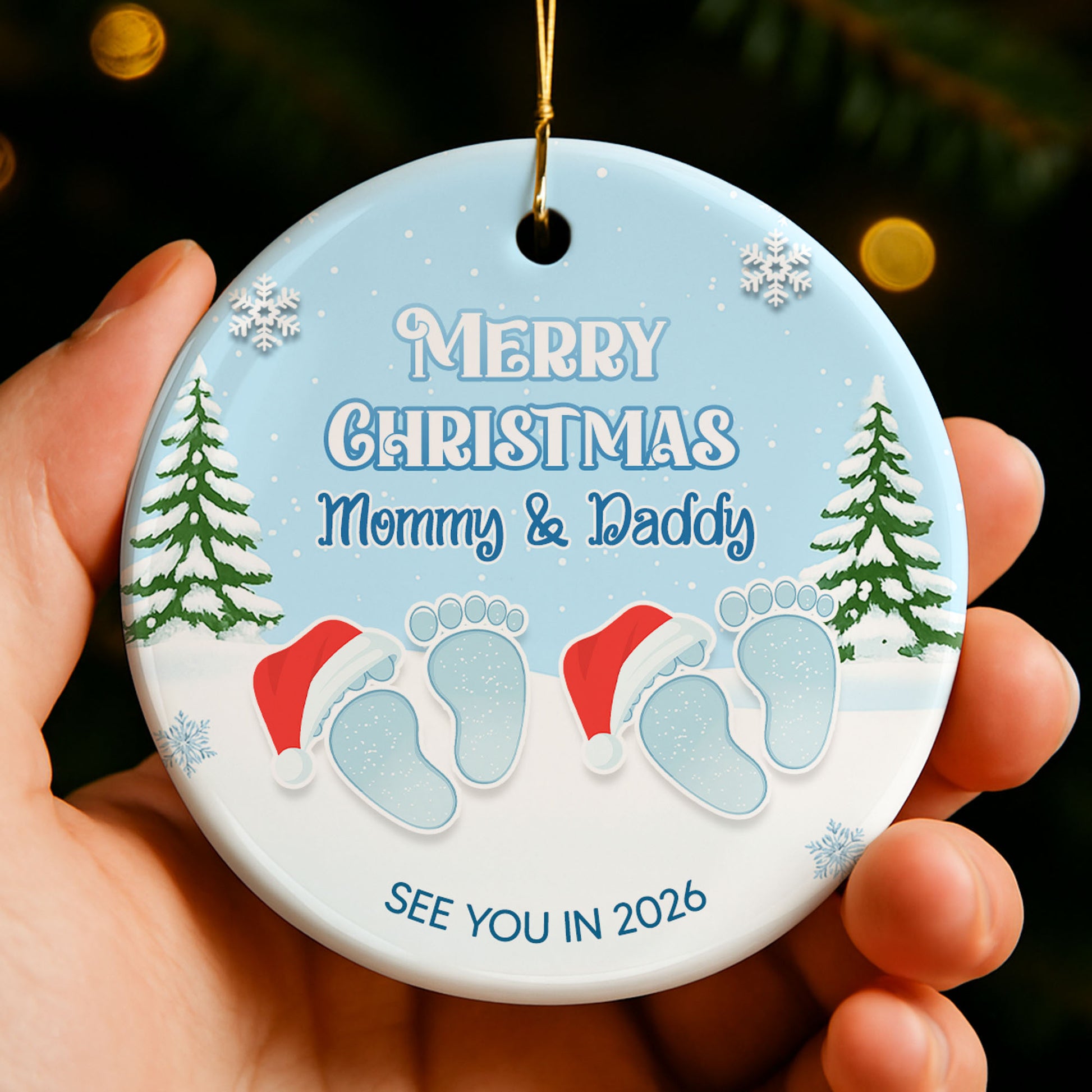 Merry Christmas Mommy And Daddy, Baby Footprints