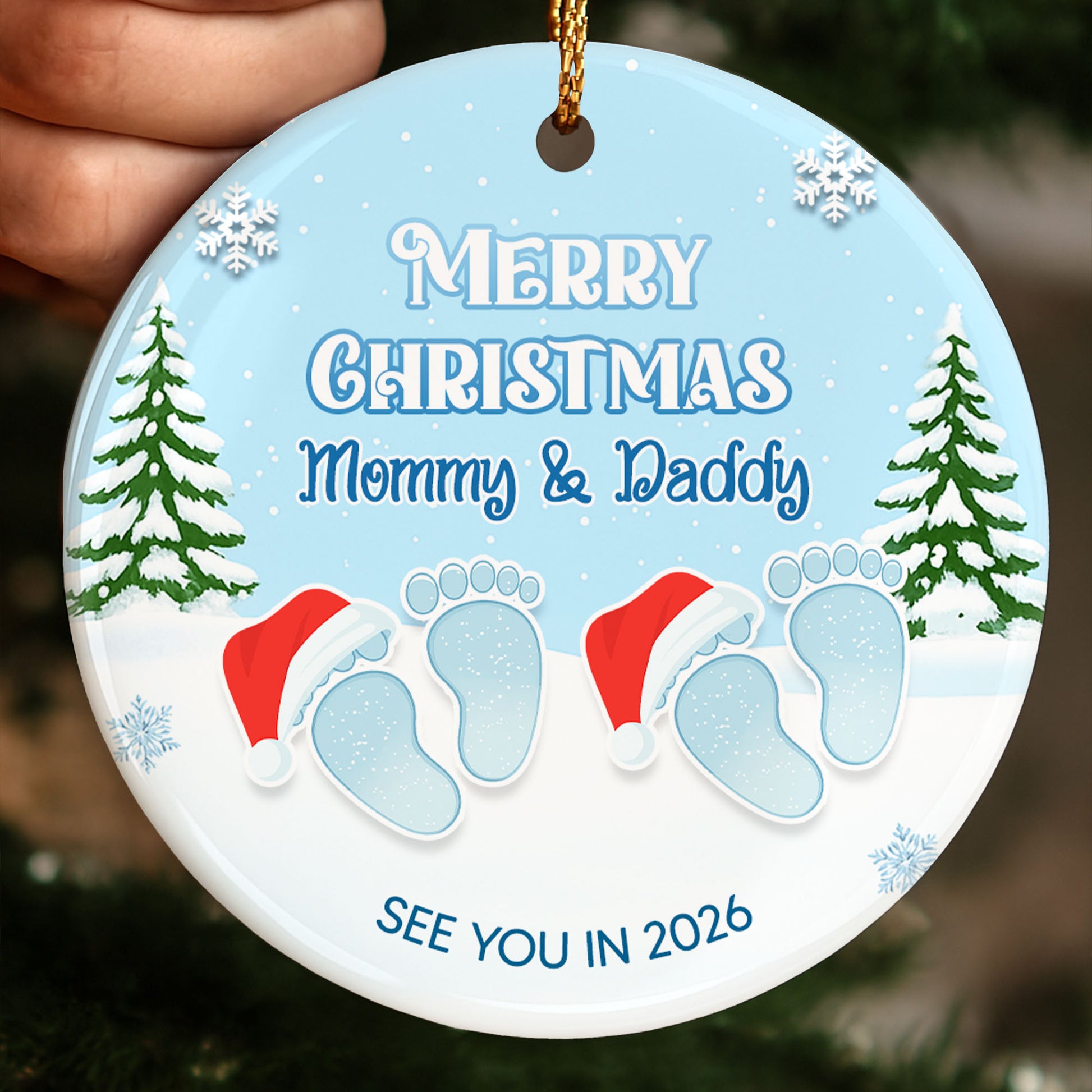 Merry Christmas Mommy And Daddy, Baby Footprints