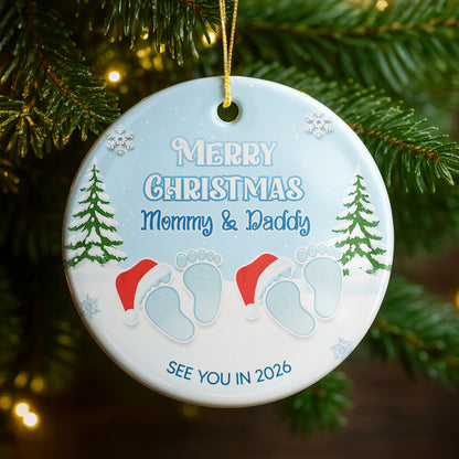 Merry Christmas Mommy And Daddy, Baby Footprints