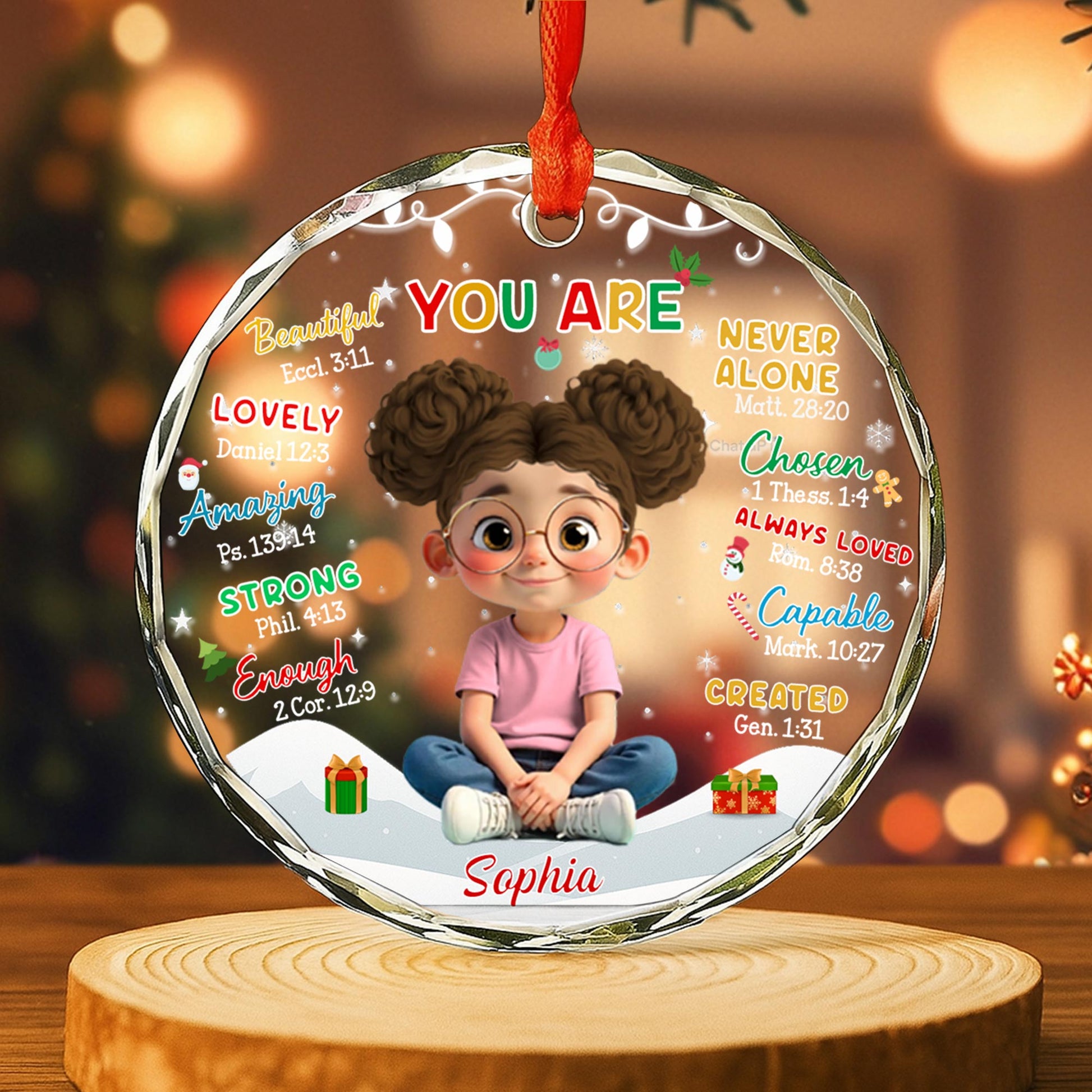 You Are Never Alone, Young Girl With Christmas Decorations