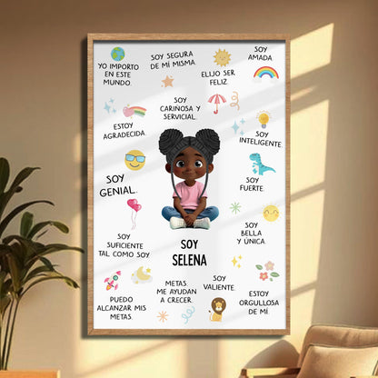 To My Wonderful Daughter, Empowerment And Affirmations - Personalized Custom Vertical Poster - KID366_VPOS