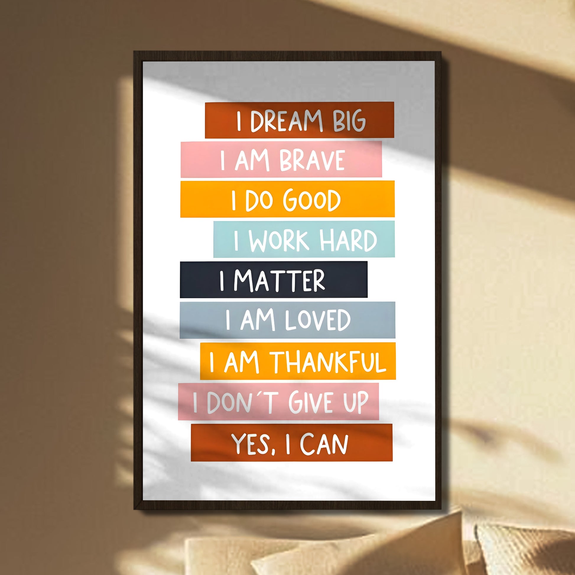 I Dream Big, I Am Brave, Motivational Phrases Poster
