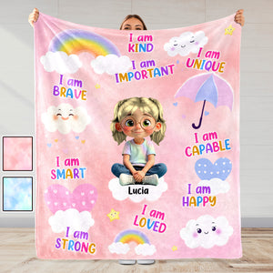 I Am Kind, I Am Important, Unique And Happy Blanket