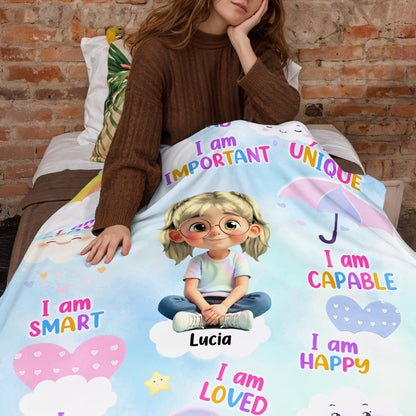 I Am Kind, I Am Important, Unique And Happy Blanket