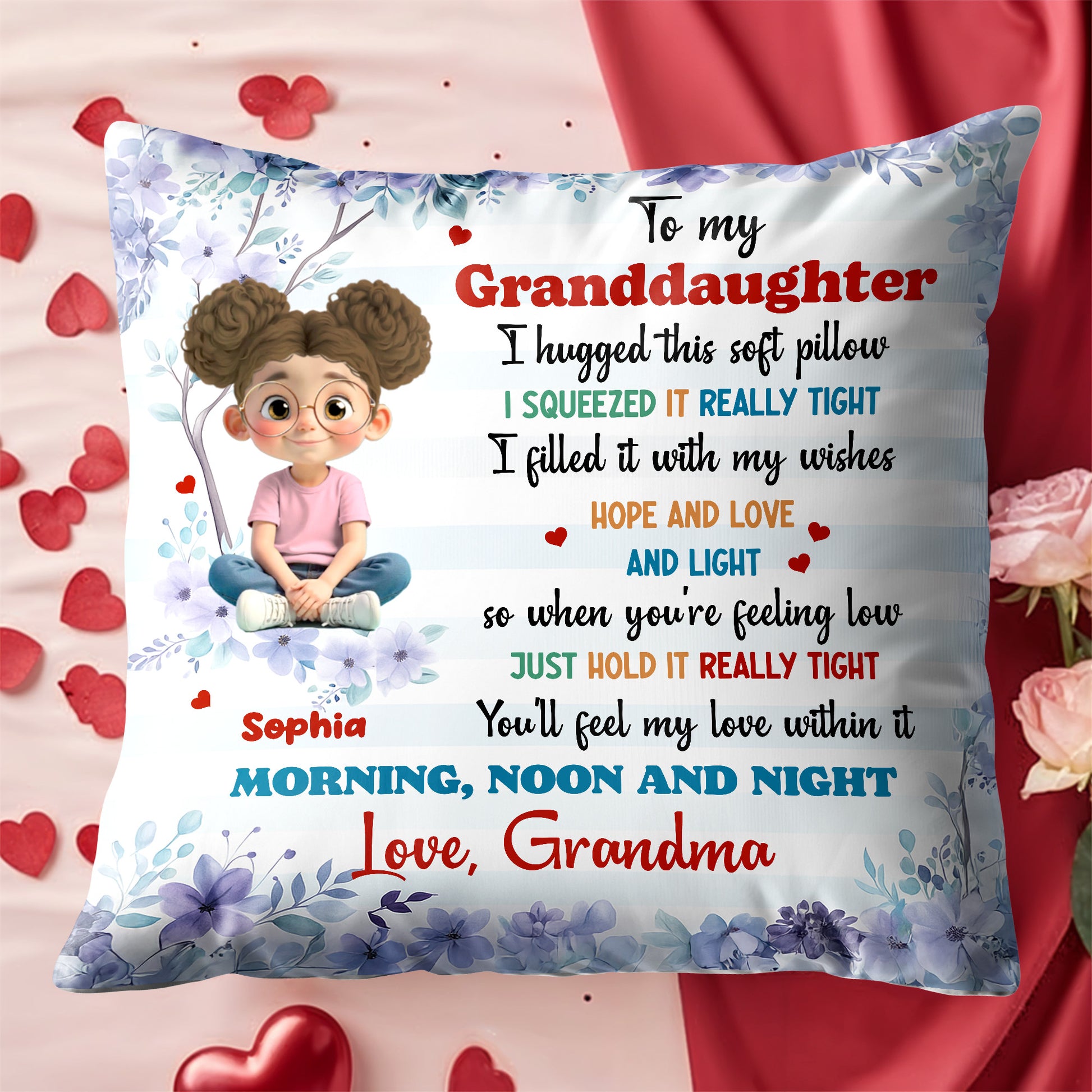 To My Granddaughter, Love And Comfort Pillow Gift