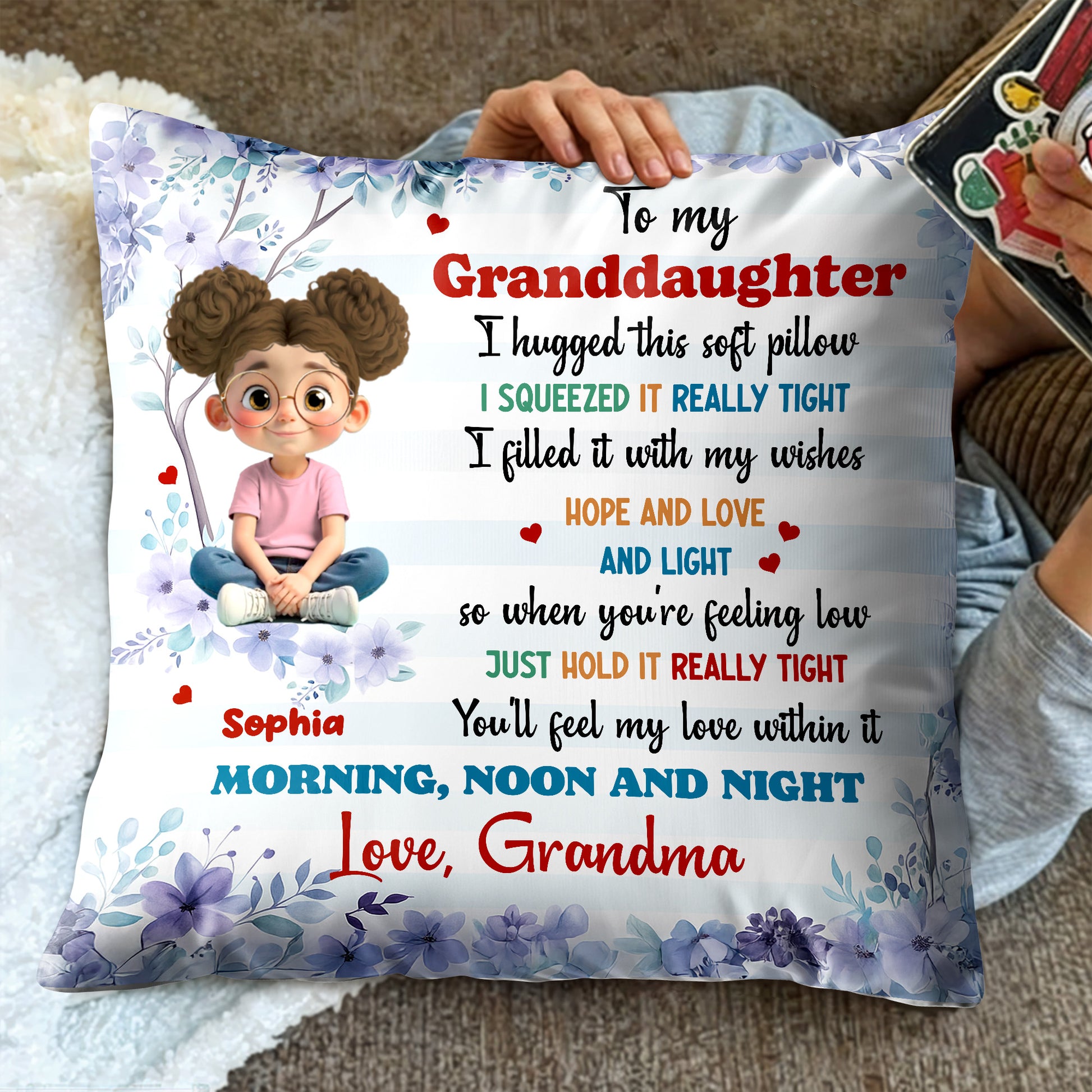 To My Granddaughter, Love And Comfort Pillow Gift
