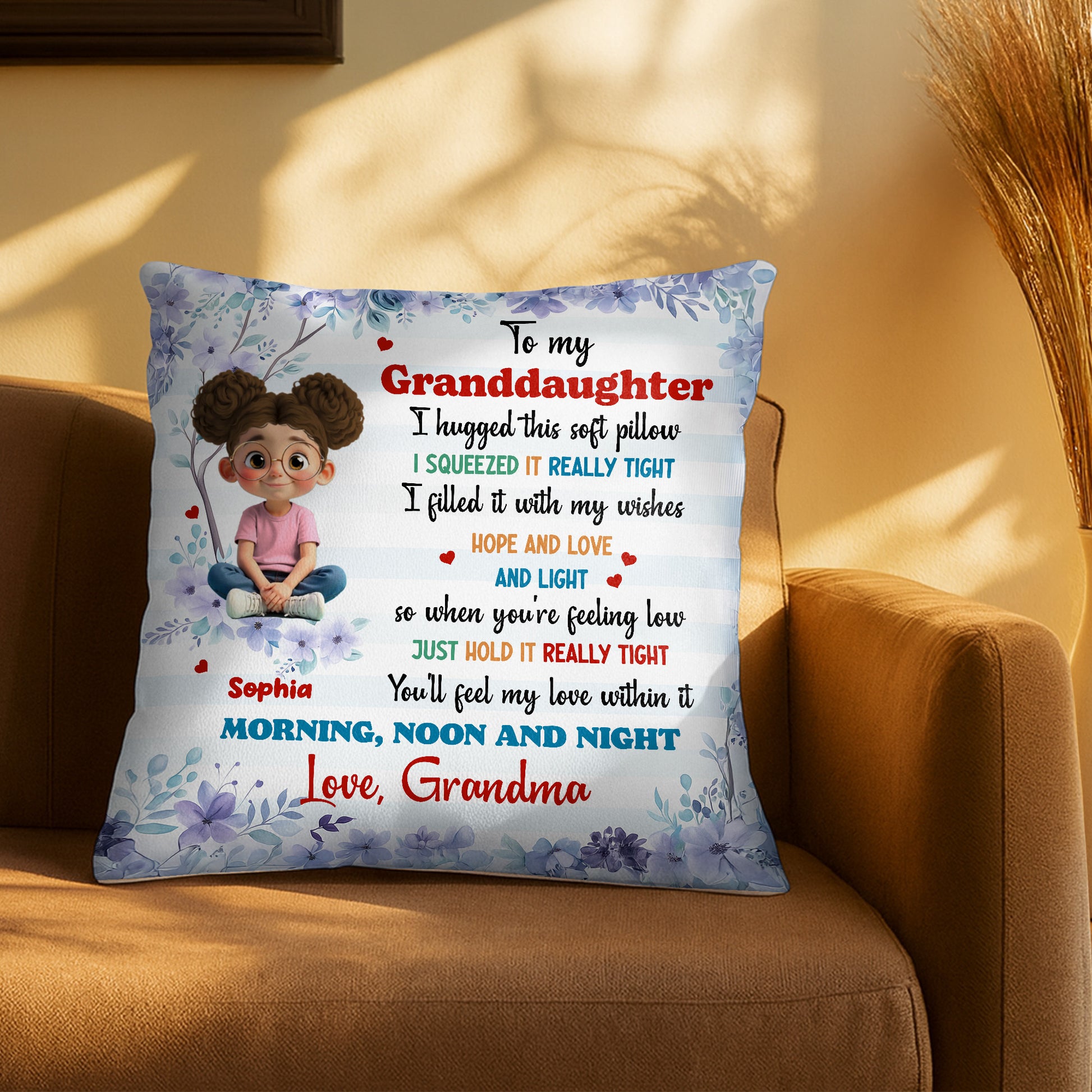 To My Granddaughter, Love And Comfort Pillow Gift