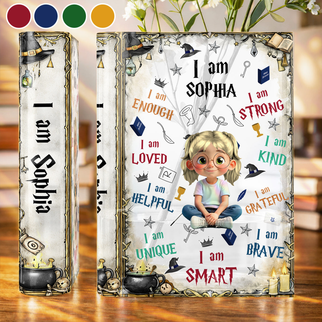 I Am Enough, I Am Loved, Graduation Cap, Books, Candle