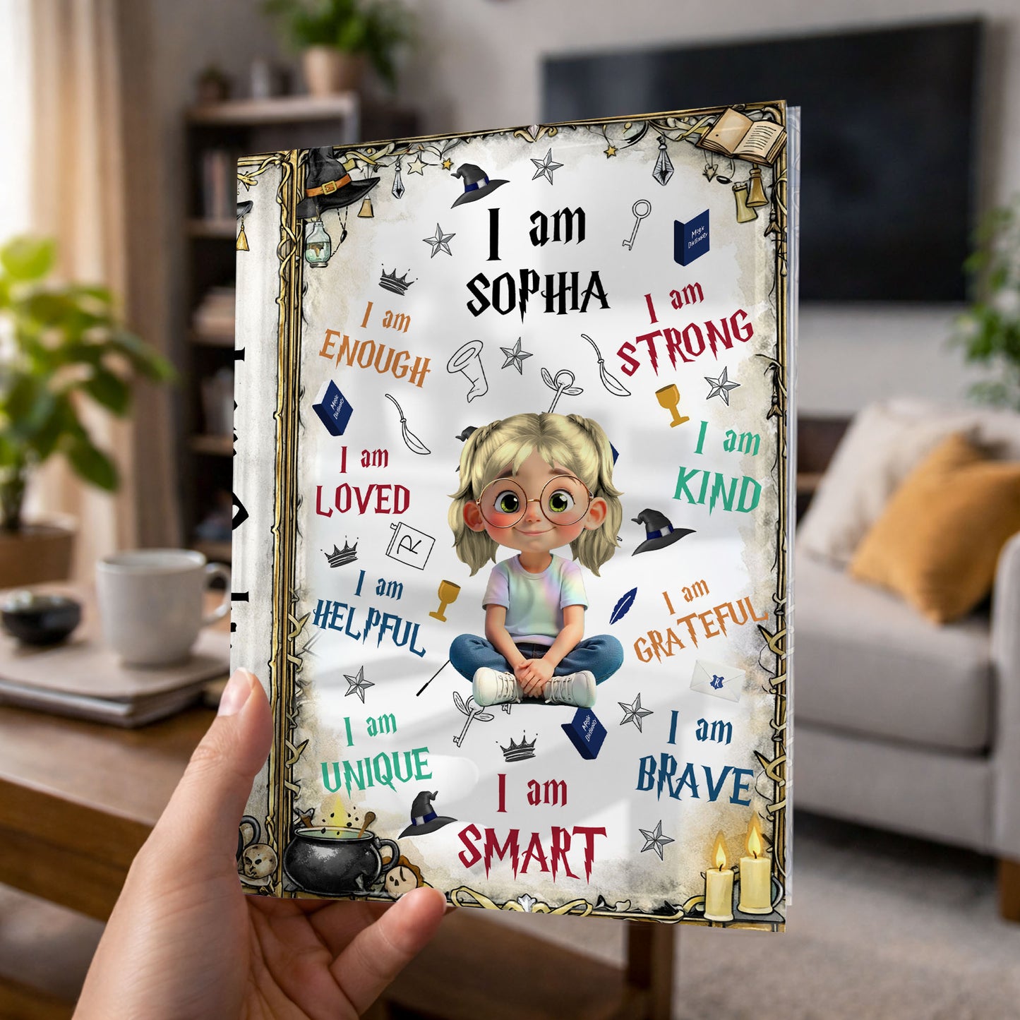 I Am Enough, I Am Loved, Graduation Cap, Books, Candle