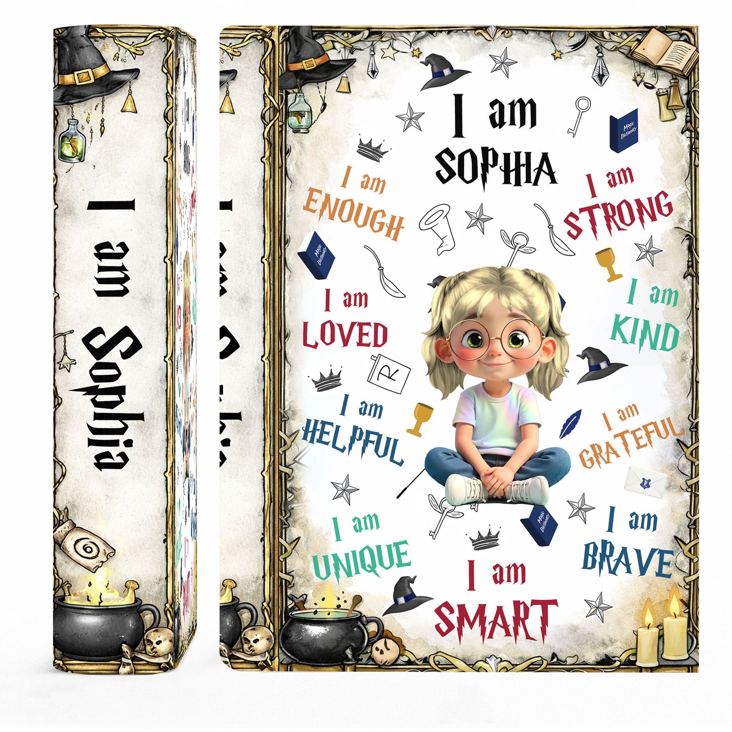 I Am Enough, I Am Loved, Graduation Cap, Books, Candle