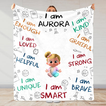 I Am Enough, Loved, Helpful, Unique, Smart, Brave, Strong, Kind, Grateful