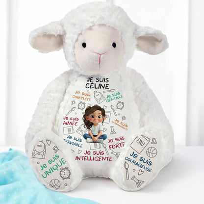 Je Suis Complète, Gentille, Aimée, Sheep Doll With Books And Globe