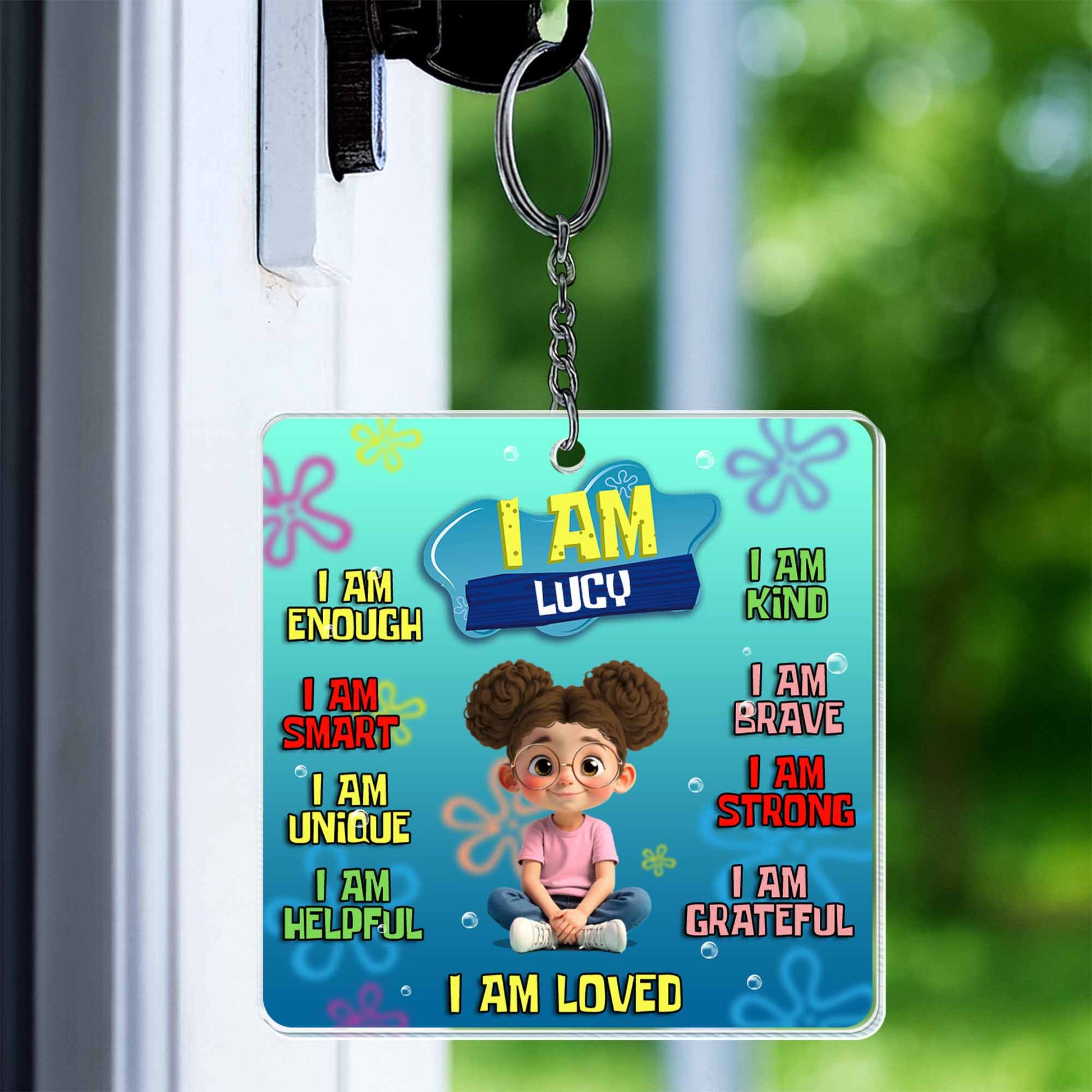 I Am Enough, Smart, Unique, Helpful, Loved Keychain