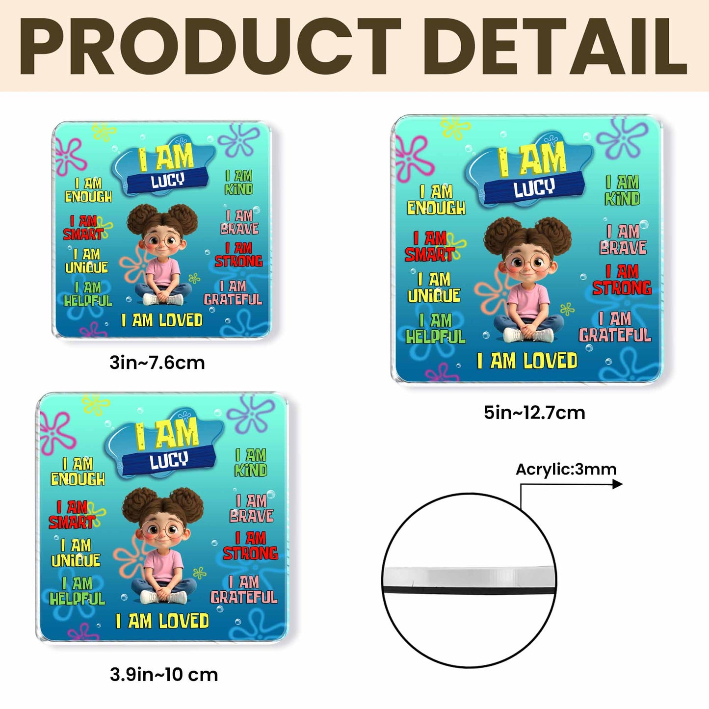 I Am Enough, Smart, Unique, Positive Affirmation Magnet