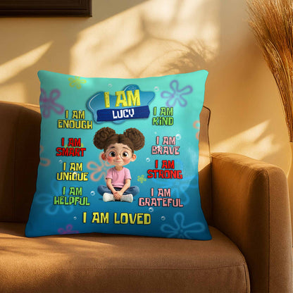 I Am Enough, Empowerment Affirmation Pillow For Girls
