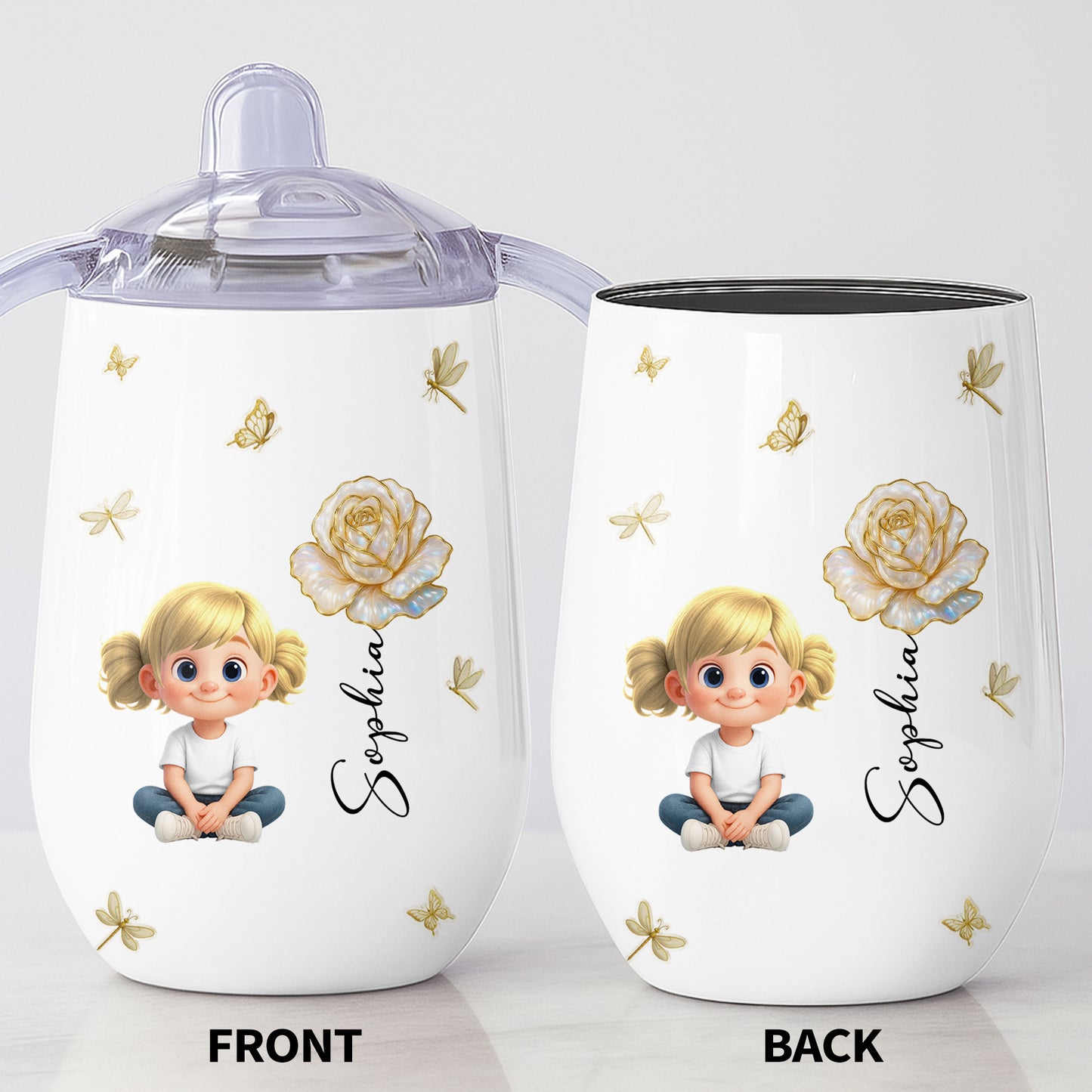 Create A Wholesome Moment With Golden Flowers And Charming Child