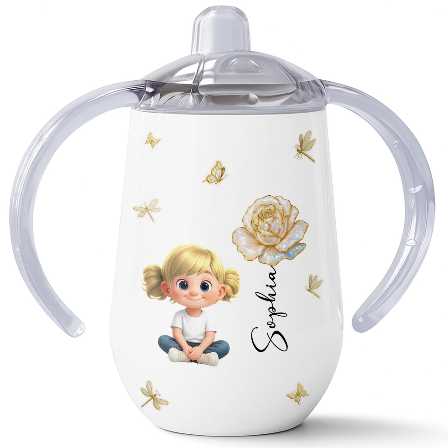 Create A Wholesome Moment With Golden Flowers And Charming Child