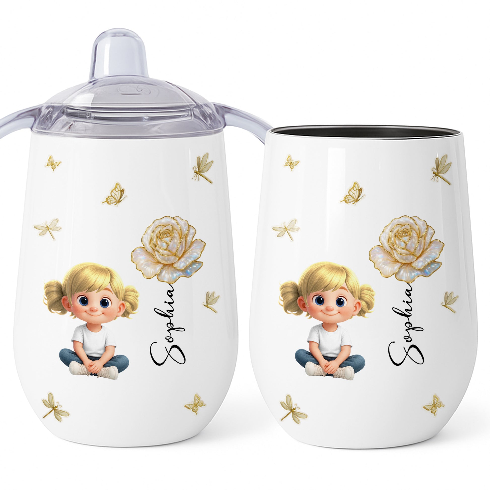 Create A Wholesome Moment With Golden Flowers And Charming Child