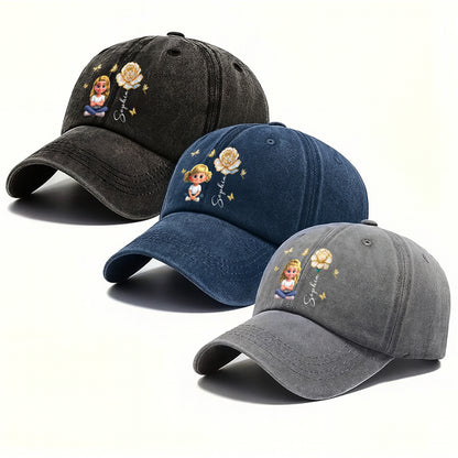 Celebrate Your Unique Bond, Girl And Rose Themed Cap