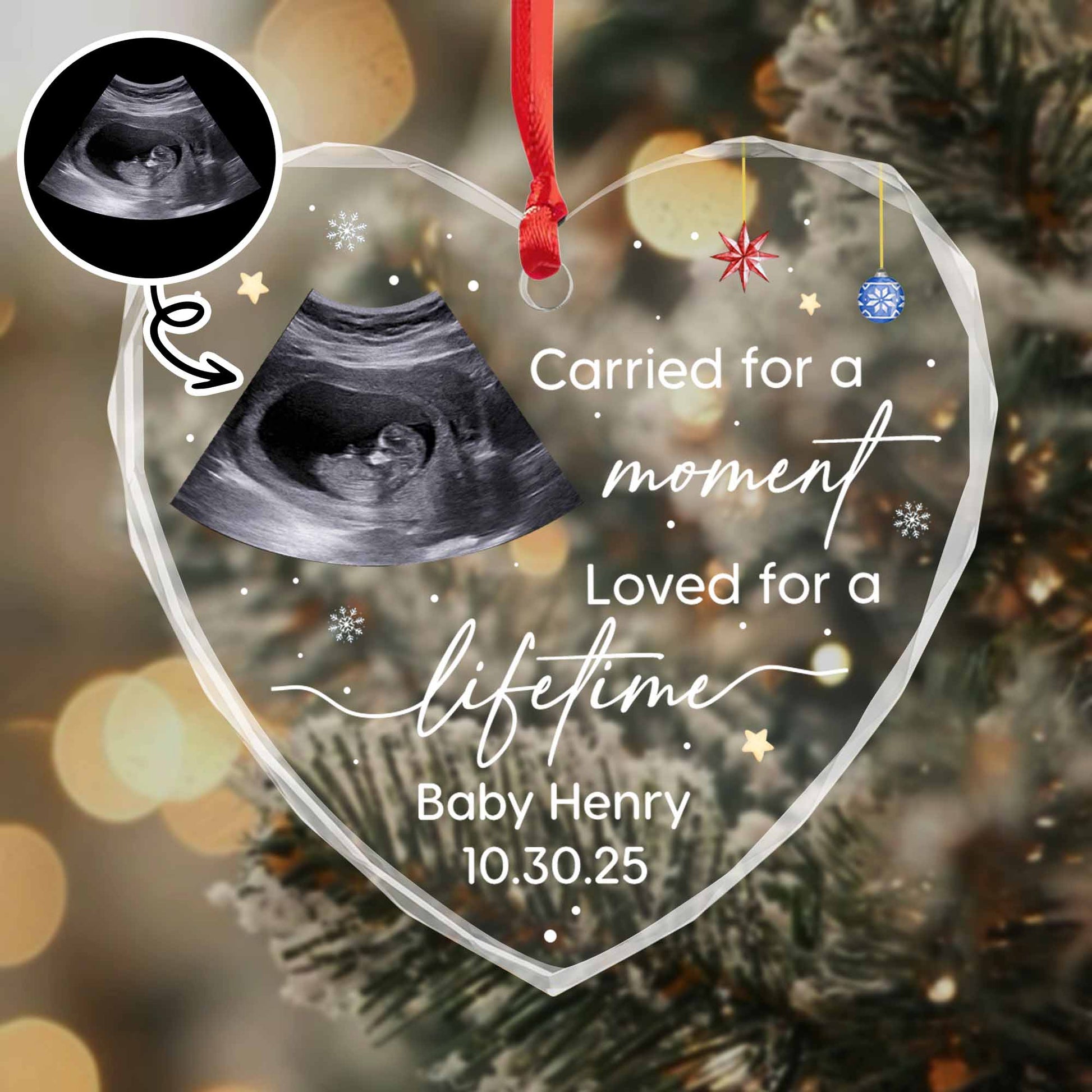 Carried For A Moment, Loved For A Lifetime, Ultrasound Ornament