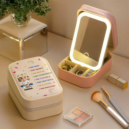 I Am Kind, I Am Smart, Jewelry Box With Rainbow, Hearts, And Stars