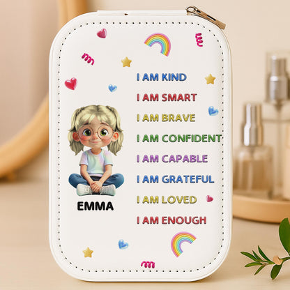 I Am Kind, I Am Smart, Jewelry Box With Rainbow, Hearts, And Stars