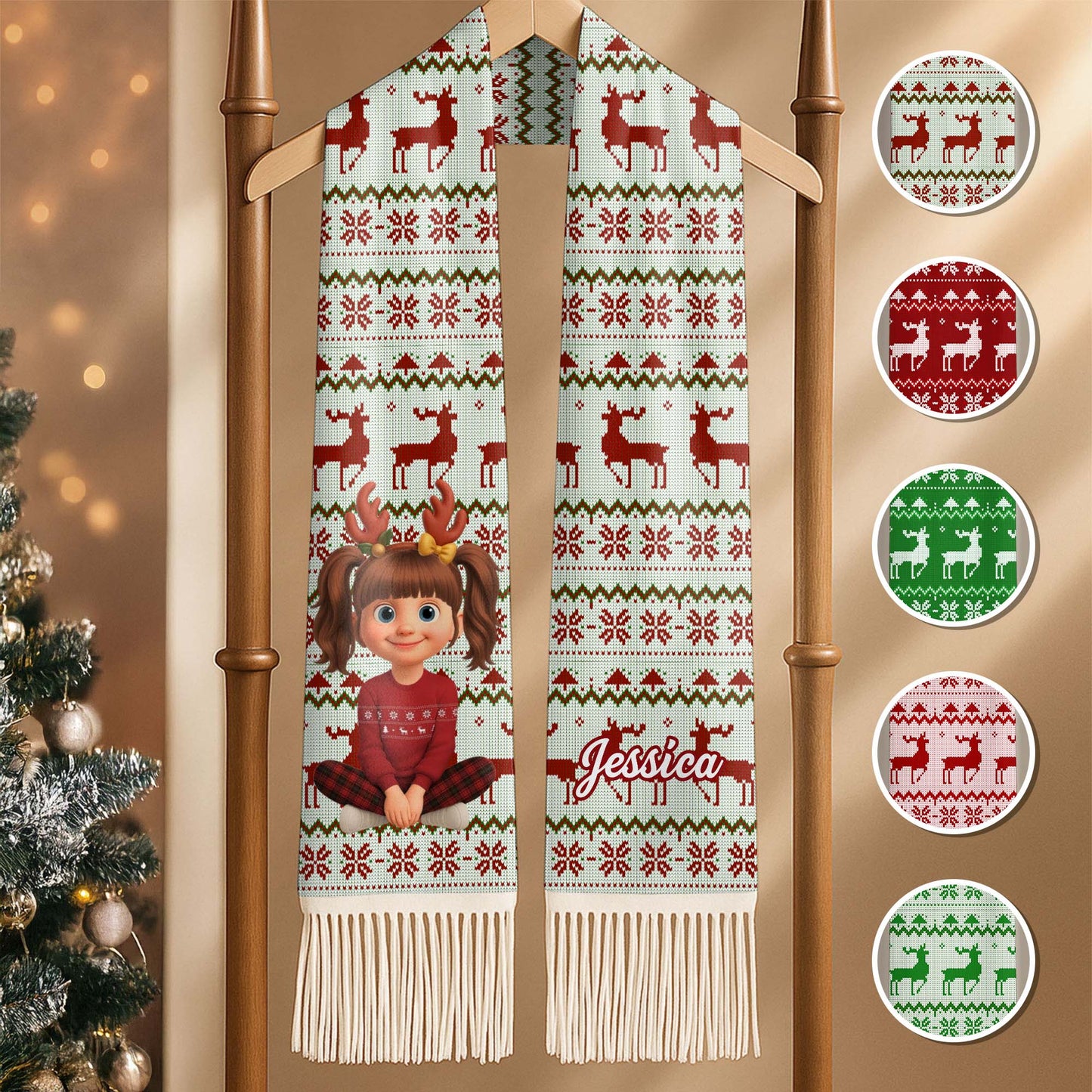 Wishing You Joy And Warmth With Reindeer And Snowflakes