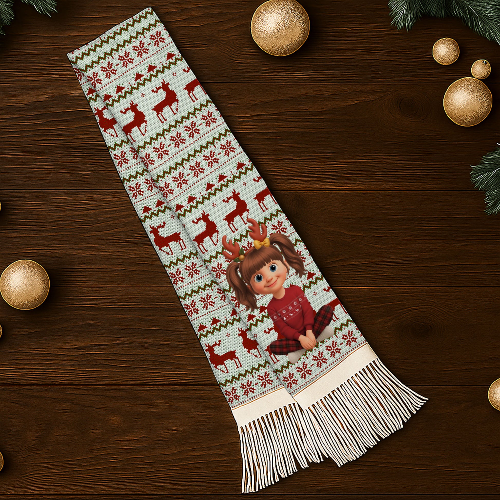 Wishing You Joy And Warmth With Reindeer And Snowflakes