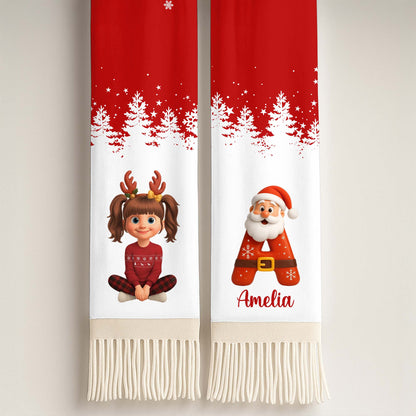 Season's Greetings With Reindeer And Santa Claus