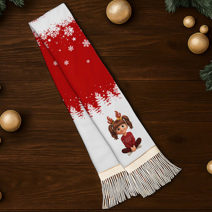 Season's Greetings With Reindeer And Santa Claus